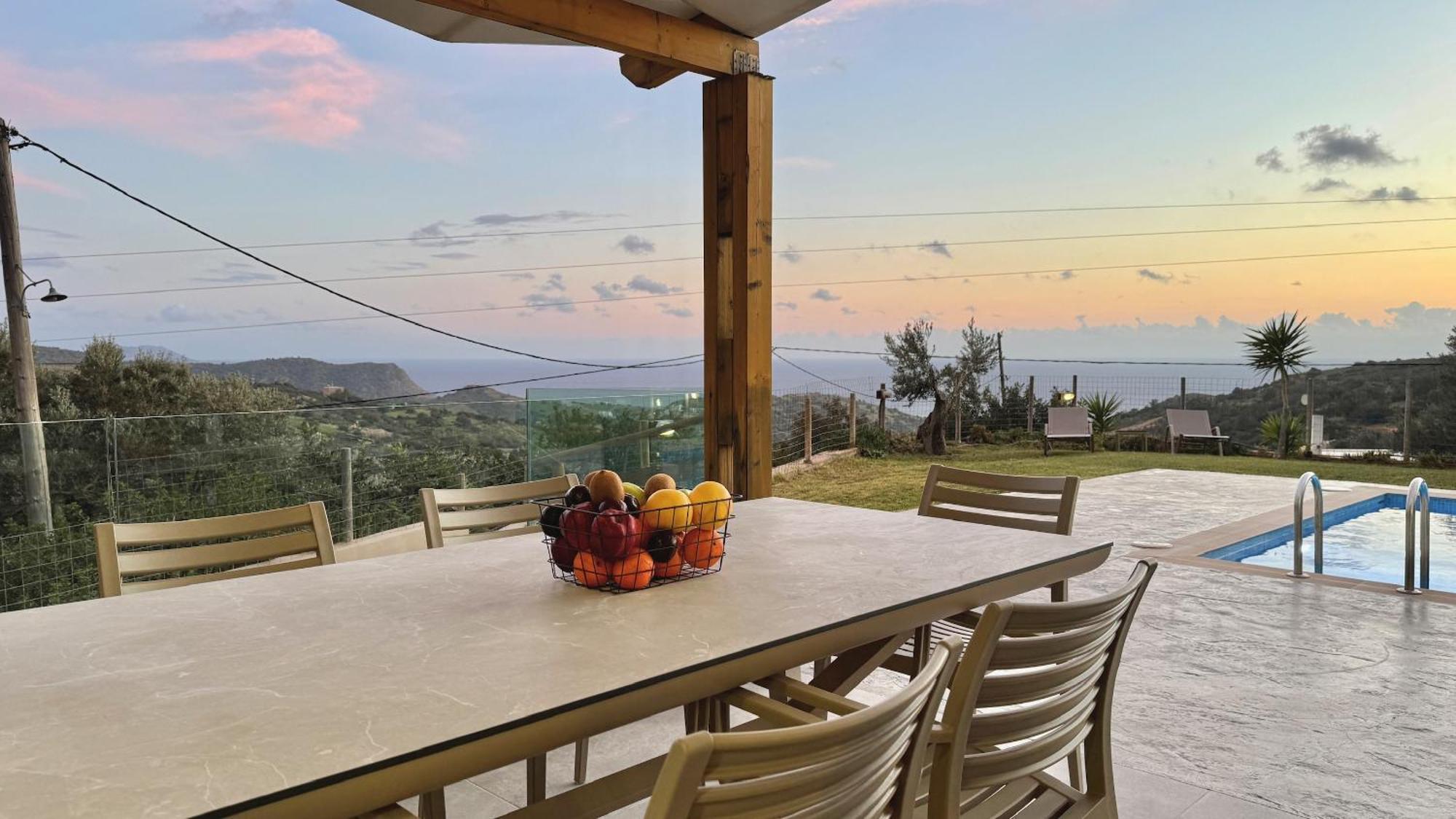 Villa Michael Triopetra Private Villa, Private Swimming Pool, Garden, Panoramic Sunset Bagian luar foto