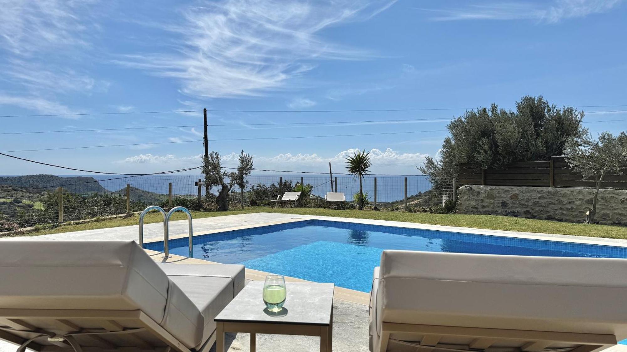 Villa Michael Triopetra Private Villa, Private Swimming Pool, Garden, Panoramic Sunset Bagian luar foto
