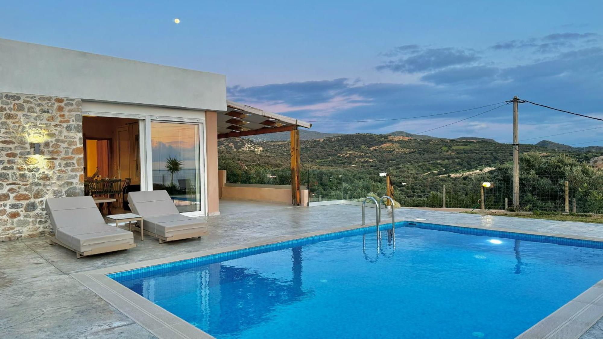Villa Michael Triopetra Private Villa, Private Swimming Pool, Garden, Panoramic Sunset Bagian luar foto