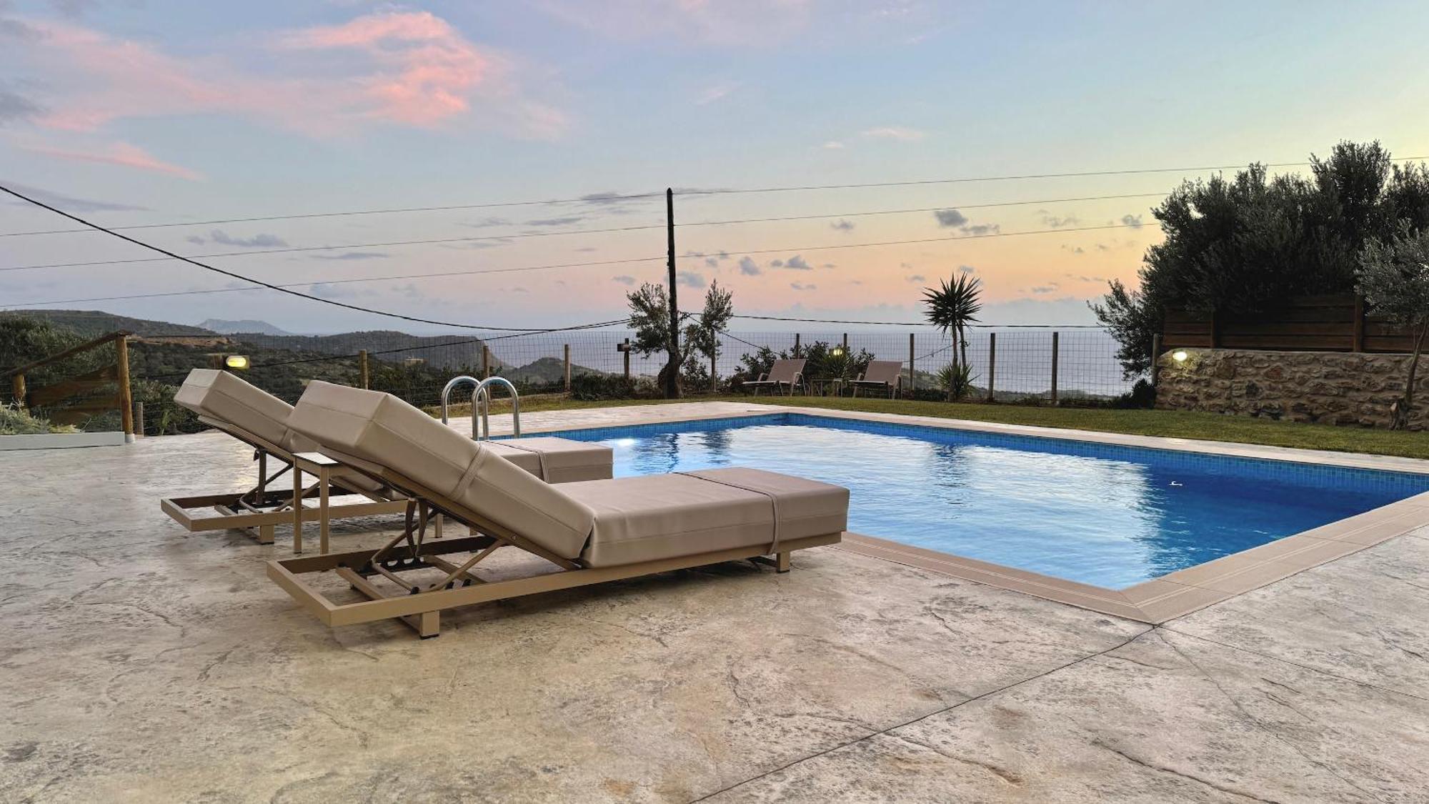 Villa Michael Triopetra Private Villa, Private Swimming Pool, Garden, Panoramic Sunset Bagian luar foto