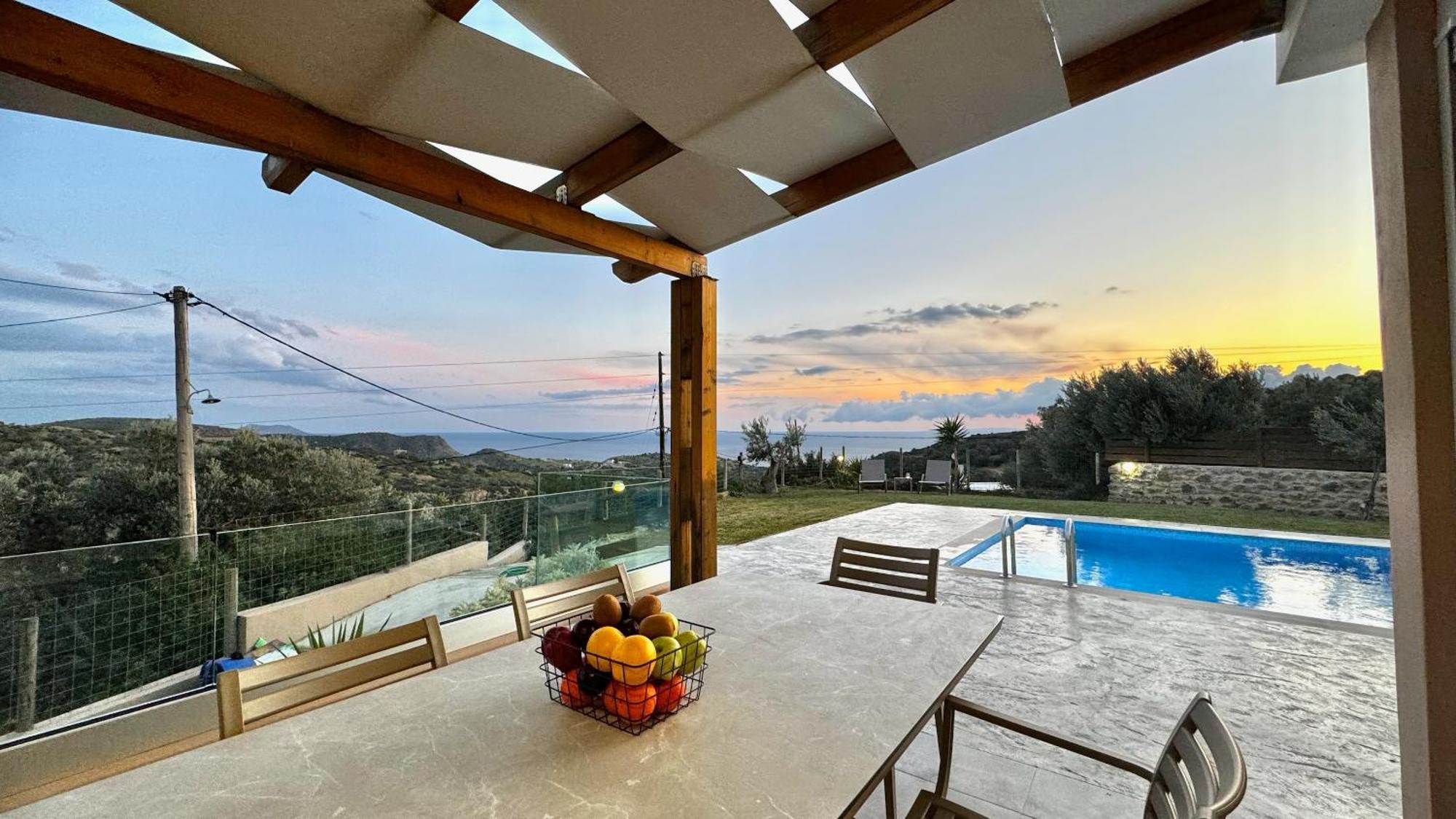 Villa Michael Triopetra Private Villa, Private Swimming Pool, Garden, Panoramic Sunset Bagian luar foto